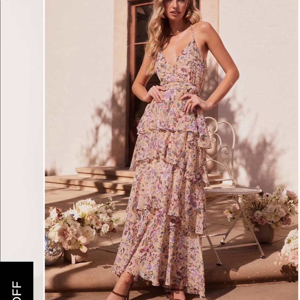 ASTR The Label Rosana Floral Tiered Ruffle Maxi Dress